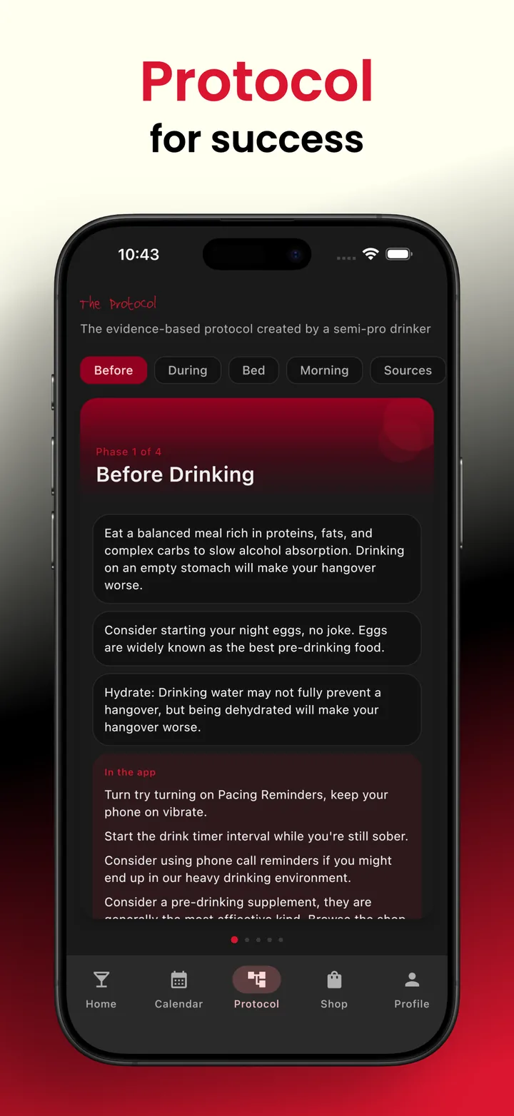 Protocol for success: the before-drinking phase